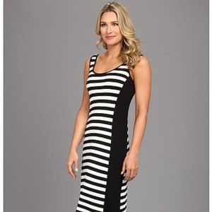NEW $108 Calvin Klein Black/White Maxi Dress Sz 4